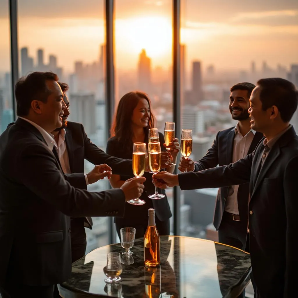 Team celebrating successful investment project